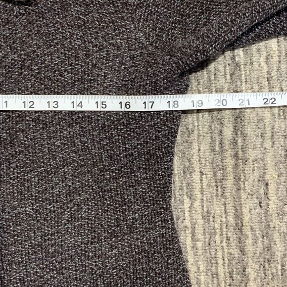 Damask Women's Small Brown Pima Cotton Coatigan Shacket Buttoned Long Collared - Picture 3 of 5